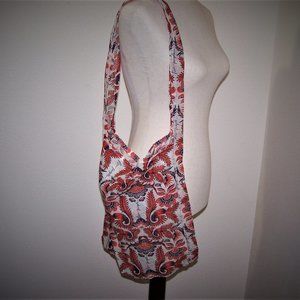 Free People Linen Tote Bag Red, White, & Blue